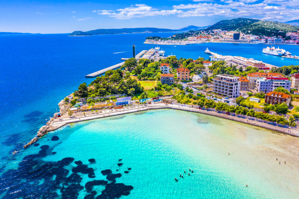Utsikt over havnen i Split, den berømte byen i Dalmatia-regionen i Kroatia.