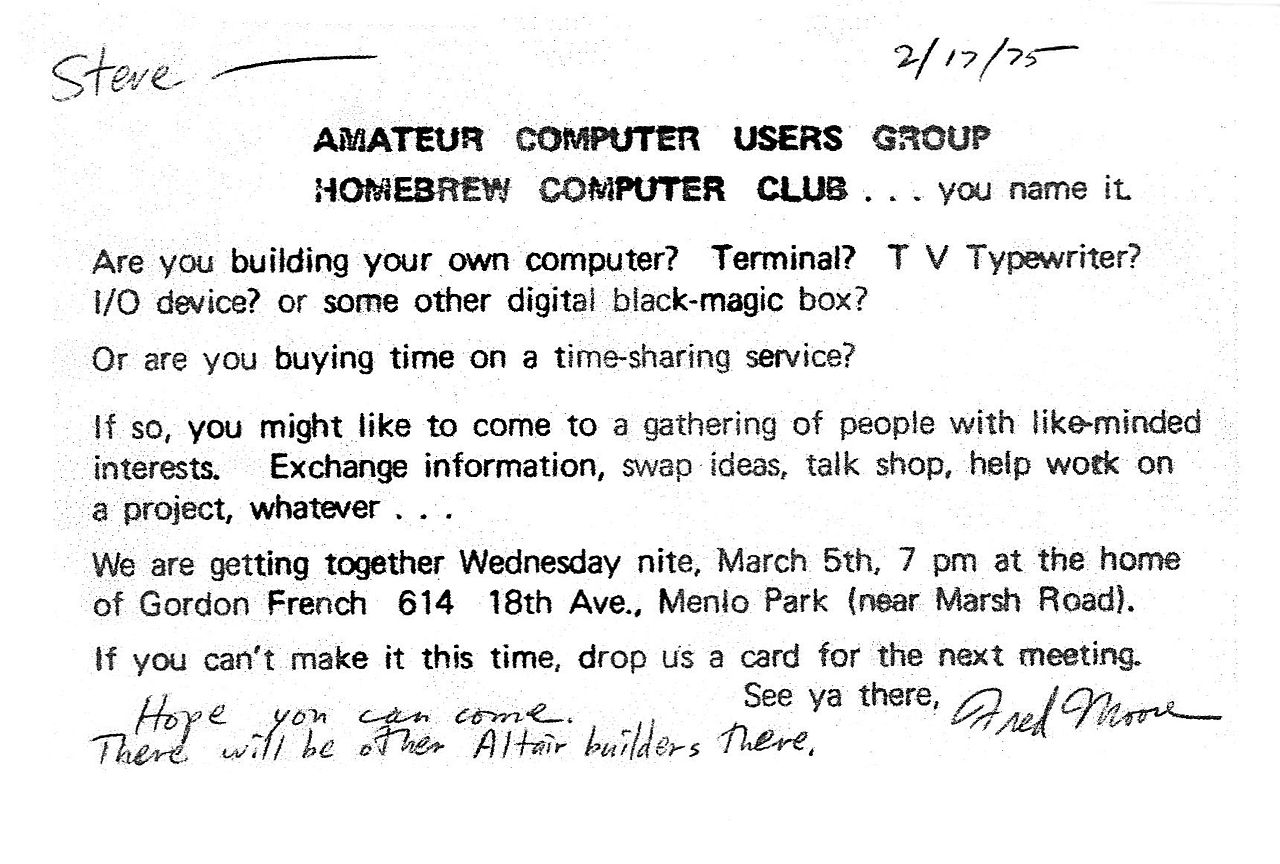 Invitation_to_First_Homebrew_Computer_Club_meeting