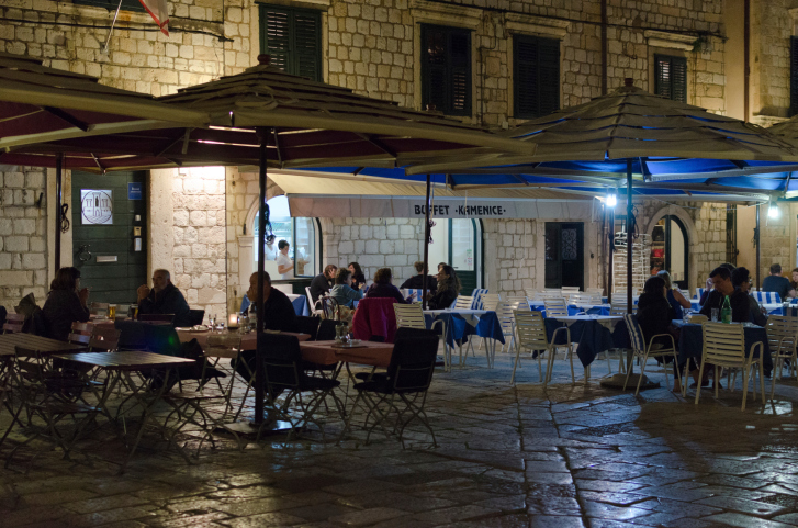 Sidewalk restaurants, Dubrovnik