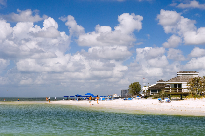 beach park along florida gulf coast at naples