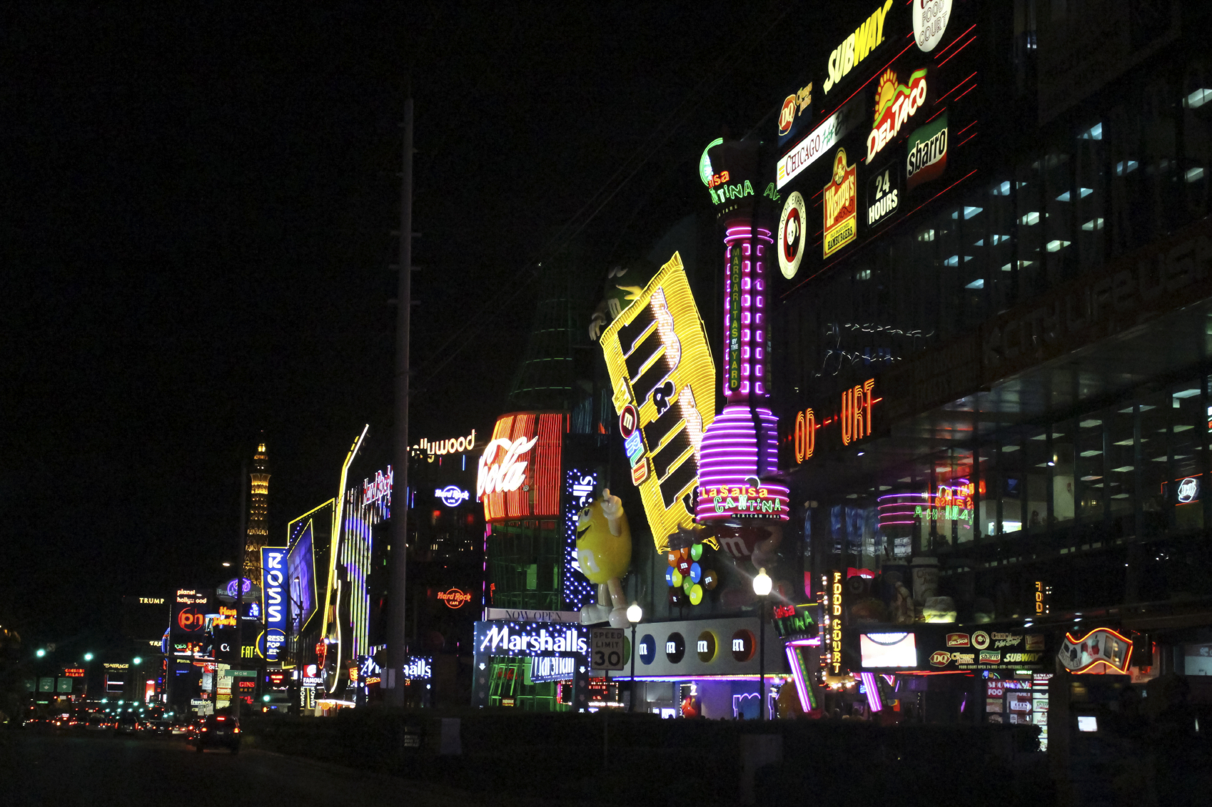 Las Vegas Strip Boulevard by Night in October 2014