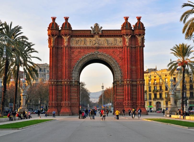 BARCELONA, SPAIN - JANUARY 6: Arch of Triumph in Barcelona city centre on January 6, 2015. Barcelona is the second largest city of Spain.