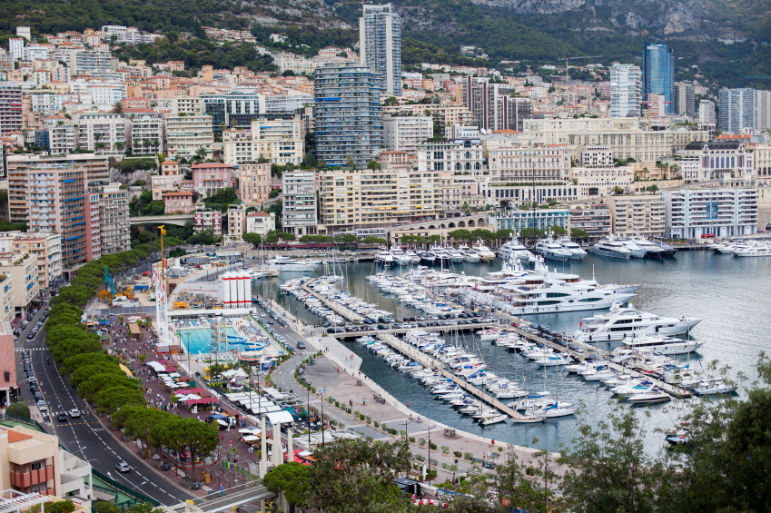 Monaco view of port from the Monaco Village, daytime