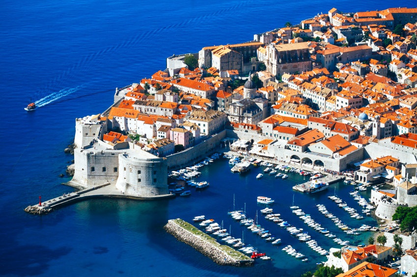 Dubrovnik, top-view of town and sea. Croatia.