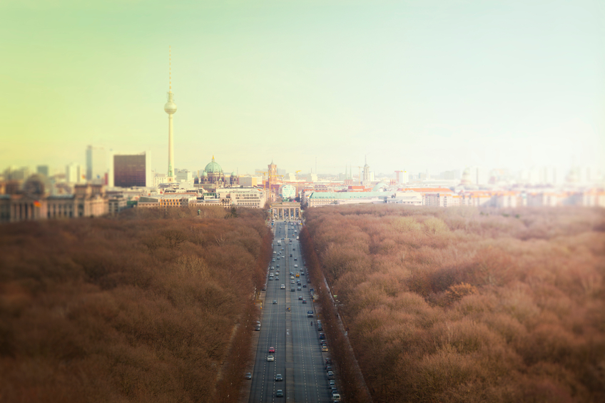 Berlin - Skyline with "Tiergarten" and TV Tower (Tilt Shift)