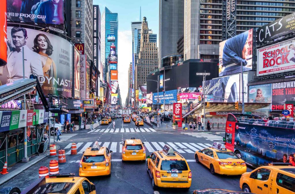 New York Taxis in Time Square