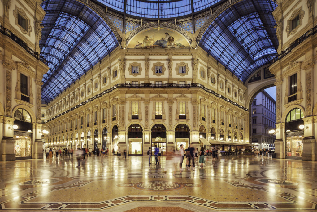 Historiske Galleria Vittorio Emanuele II i Milano, Italia.
