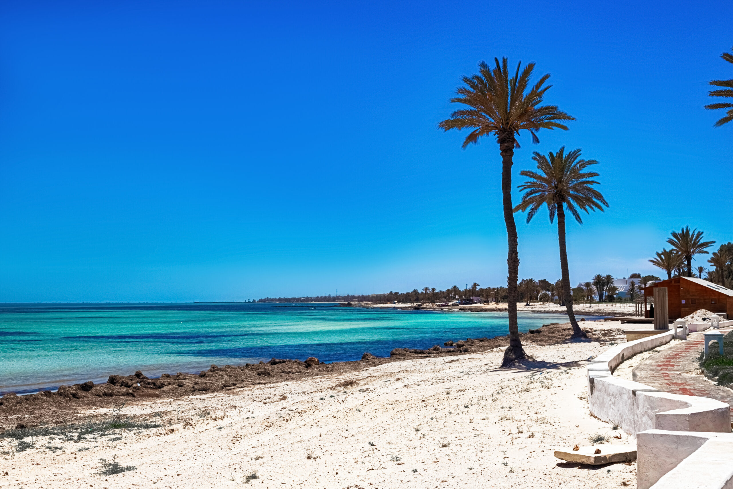 foto av stranden på djerba i tunisia