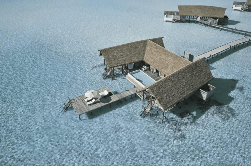 Cocoa Island på Maldivene. Egen Bungalow midt i turkise vannet. 