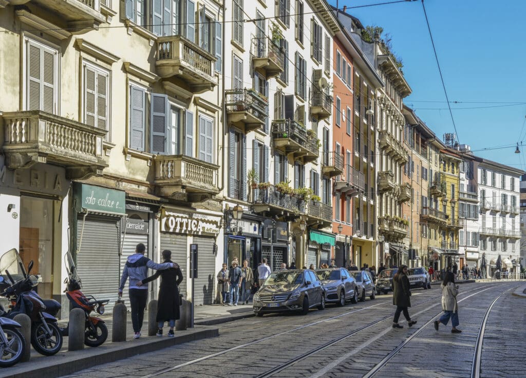 Brera område i Milano.