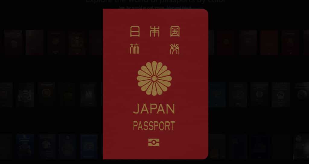 Rødt pass fra Japan.