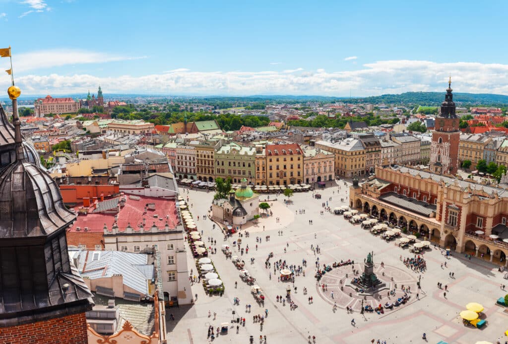 Panoramautsikt over Krakow.