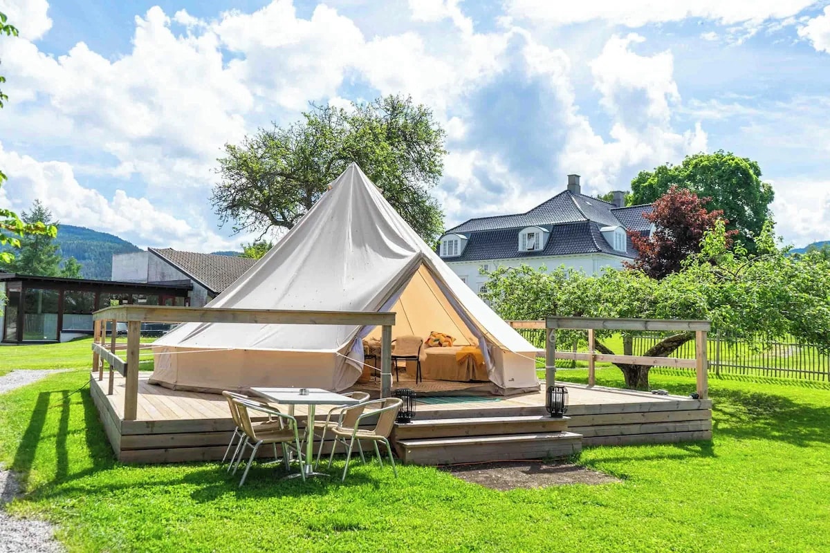 glamping telt på thorbjørnrud hotell