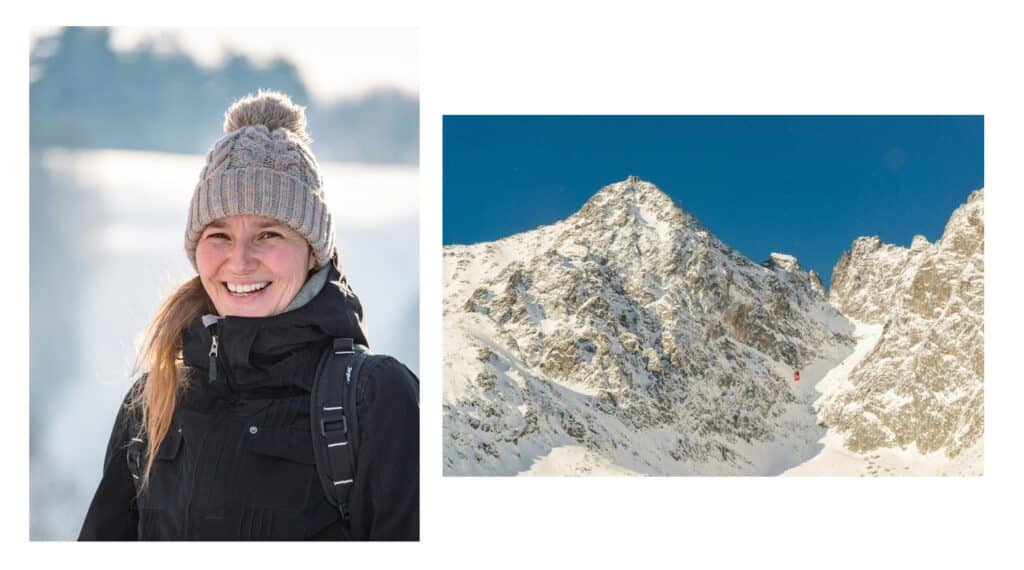 Turisten Andrea og Andrea er glad i den slovakiske vinteren. Her ser du Høy-Tatraene ruver i terrenget.