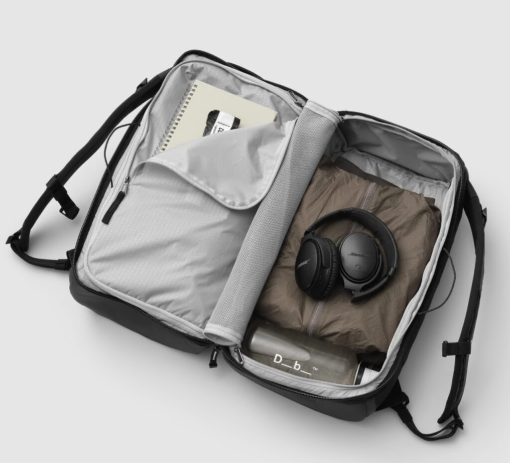 bag fra db ligger åpen på et gulv